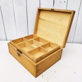 Wooden box varnished vintage storage