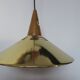Scandinavian teak and gold metal pendant light from the 70s