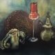 Oil on ancient still life canvas