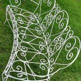 Rounded garden bench iron forge white color