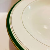 X7 assiettes à soupe en faïence liseret vert-Digoin Sarreguemines -rétro-vintage