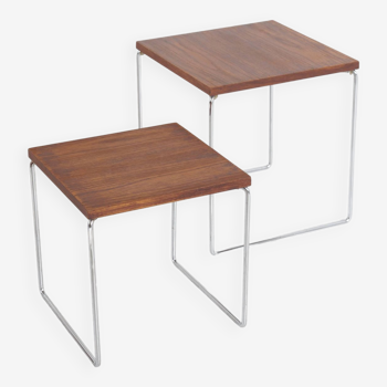 Paire de tables gigognes Brabantia 1960