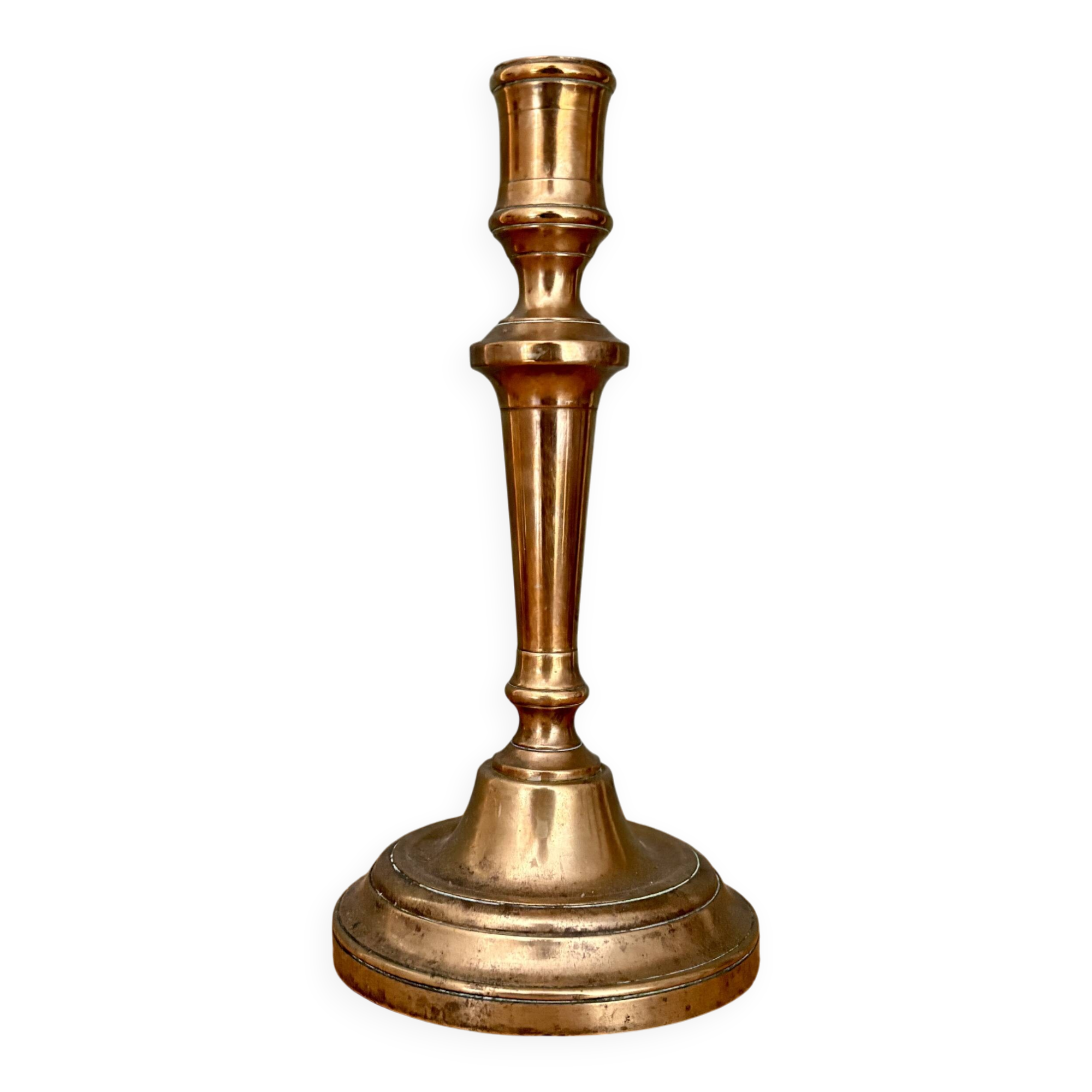 Antique brass candlestick (C1)