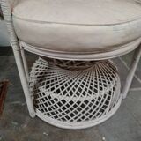 White wicker armchair