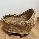 Vintage rattan toy pram