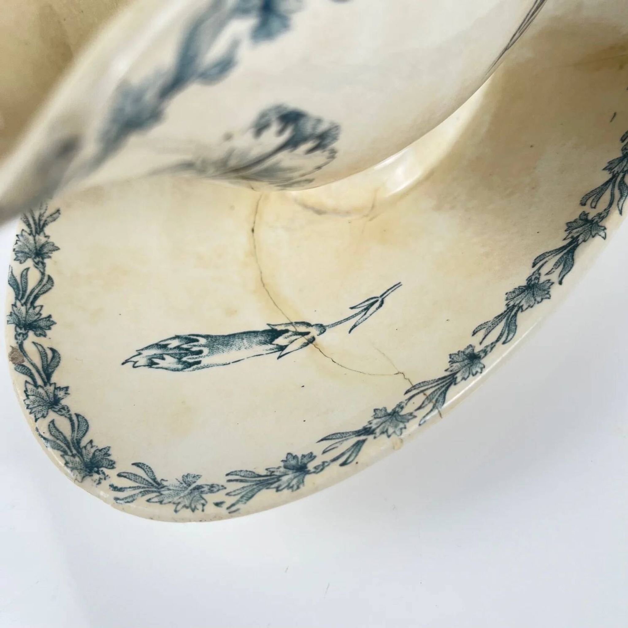 Sauceboat model "Carnation", KG Lunéville, ironstone, 19th century
