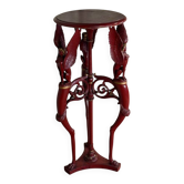 Athenian carved wood, red patina imitation of red marble