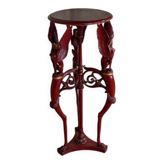 Athenian carved wood, red patina imitation of red marble