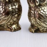 Duo of brass owls
