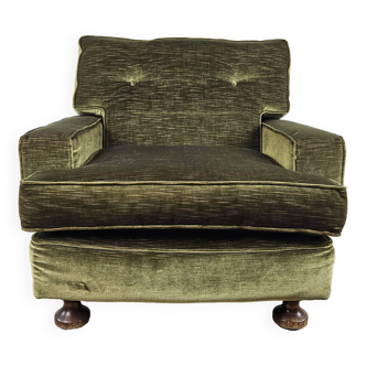 70s armchair in green fabric