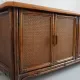 Buffet / Wooden and rattan sideboard 1960s / 1970s vintage