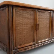 Buffet / Enfilade bois et rotin 1960 / 1970 vintage