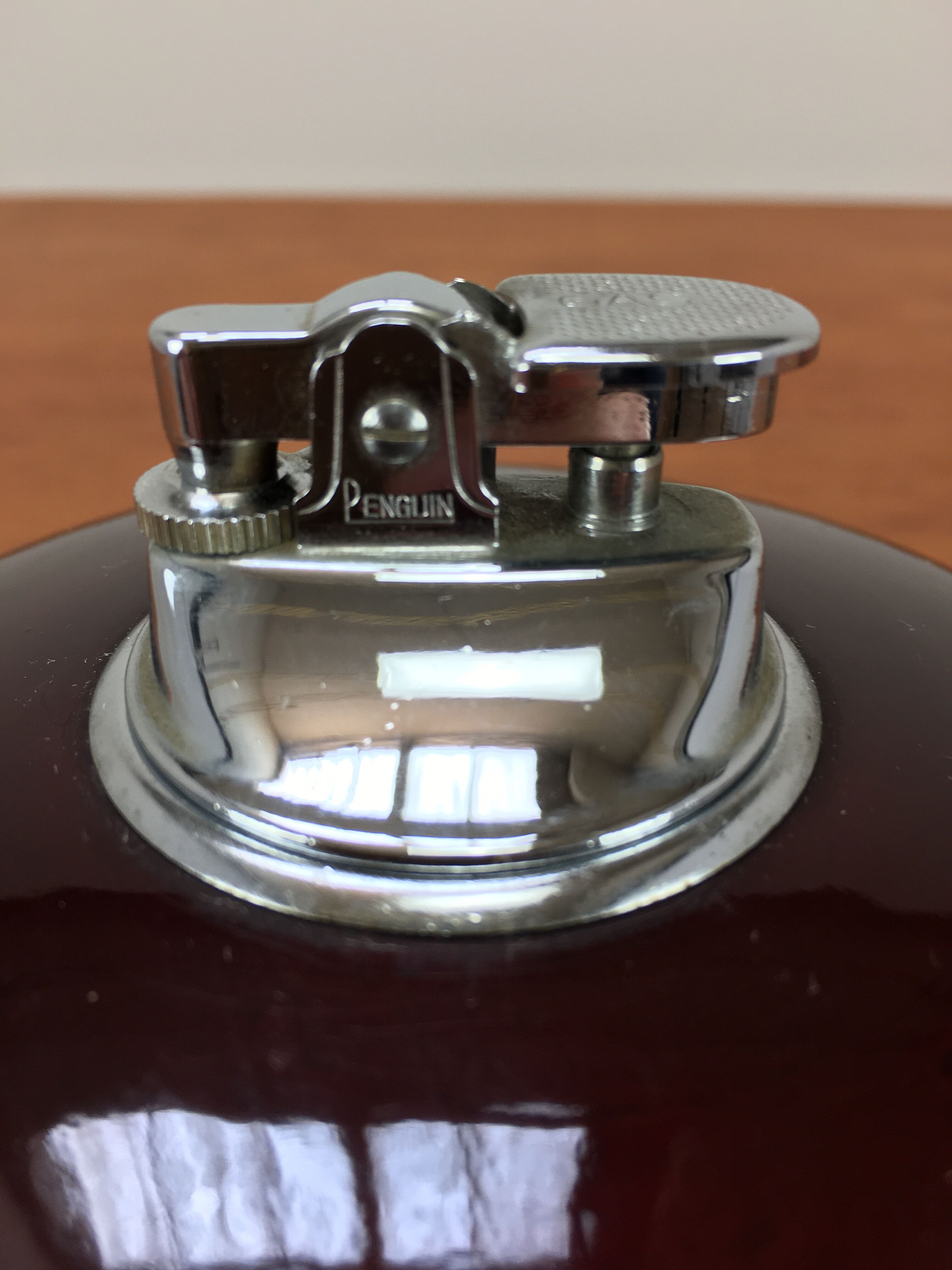 Spage age table lighter, tripod flying saucer