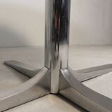 Vintage round dining table with a diameter of 100 cm, extendable to 135 cm, from the 1970s.