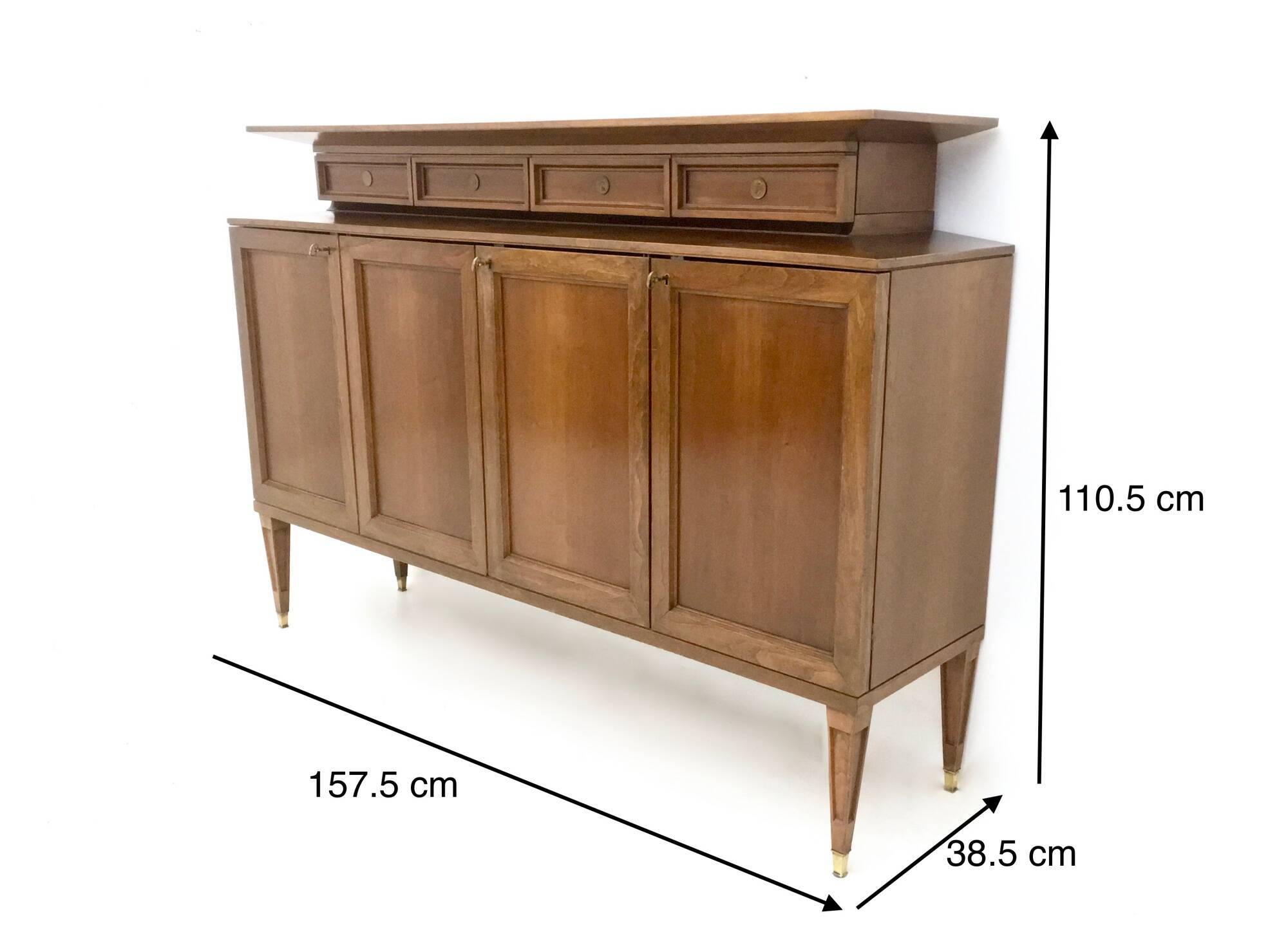 Vintage High-Quality Walnut Cabinet in the Style of Paolo Buffa, Italy