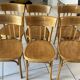 Set of 6 vintage SNCF bistro chairs from the 1960s.