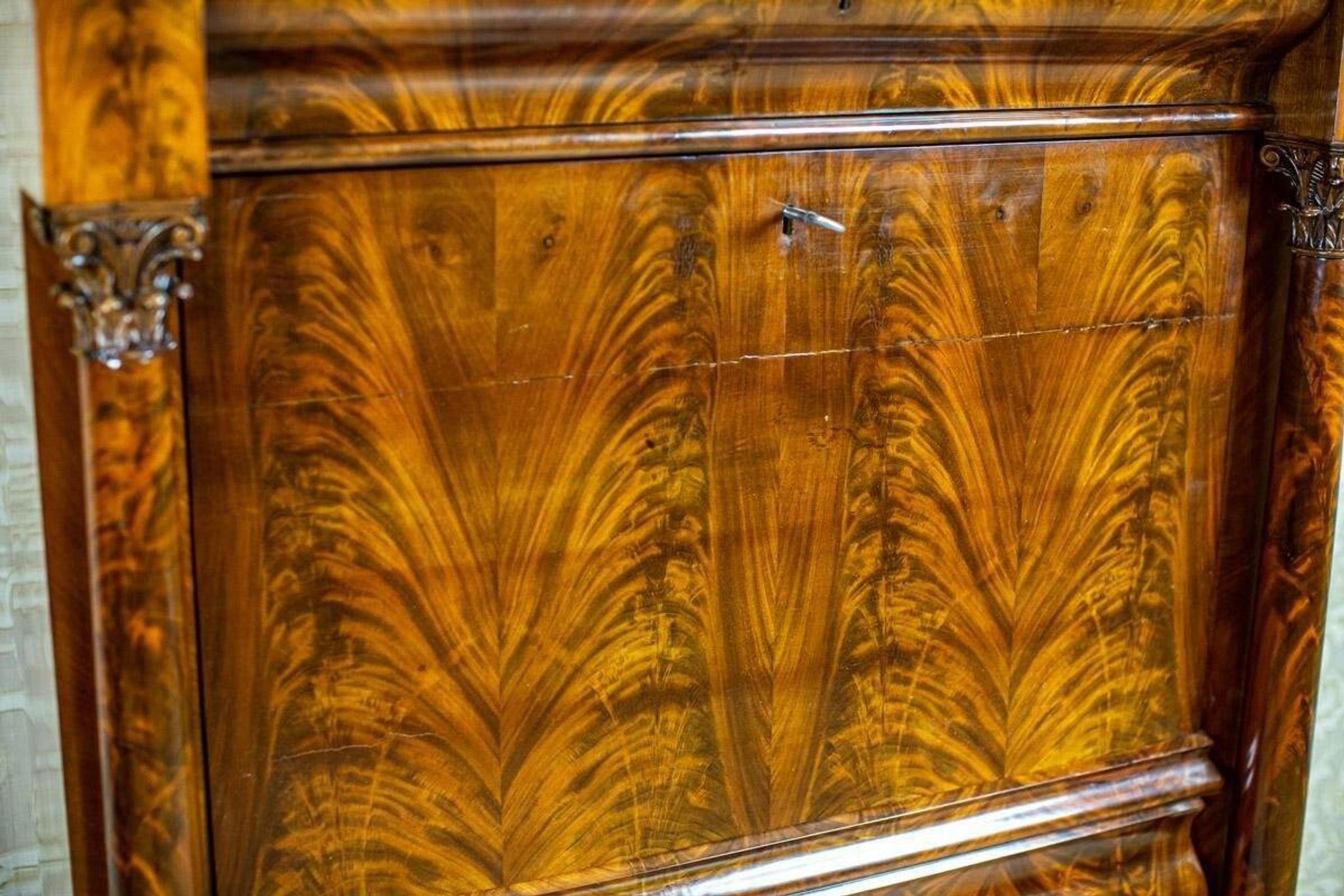 Secrétaire en acajou Biedermeier antique, 1850