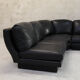 Leather and laminate sofa signed Willy Rizzo