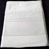 White cotton sheet with embroidery and openwork 2.25 x 3.05 m