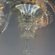 Lustre vénitien en verre de Murano, 6 bras de lumière, nouvelle électrification, vers 1930