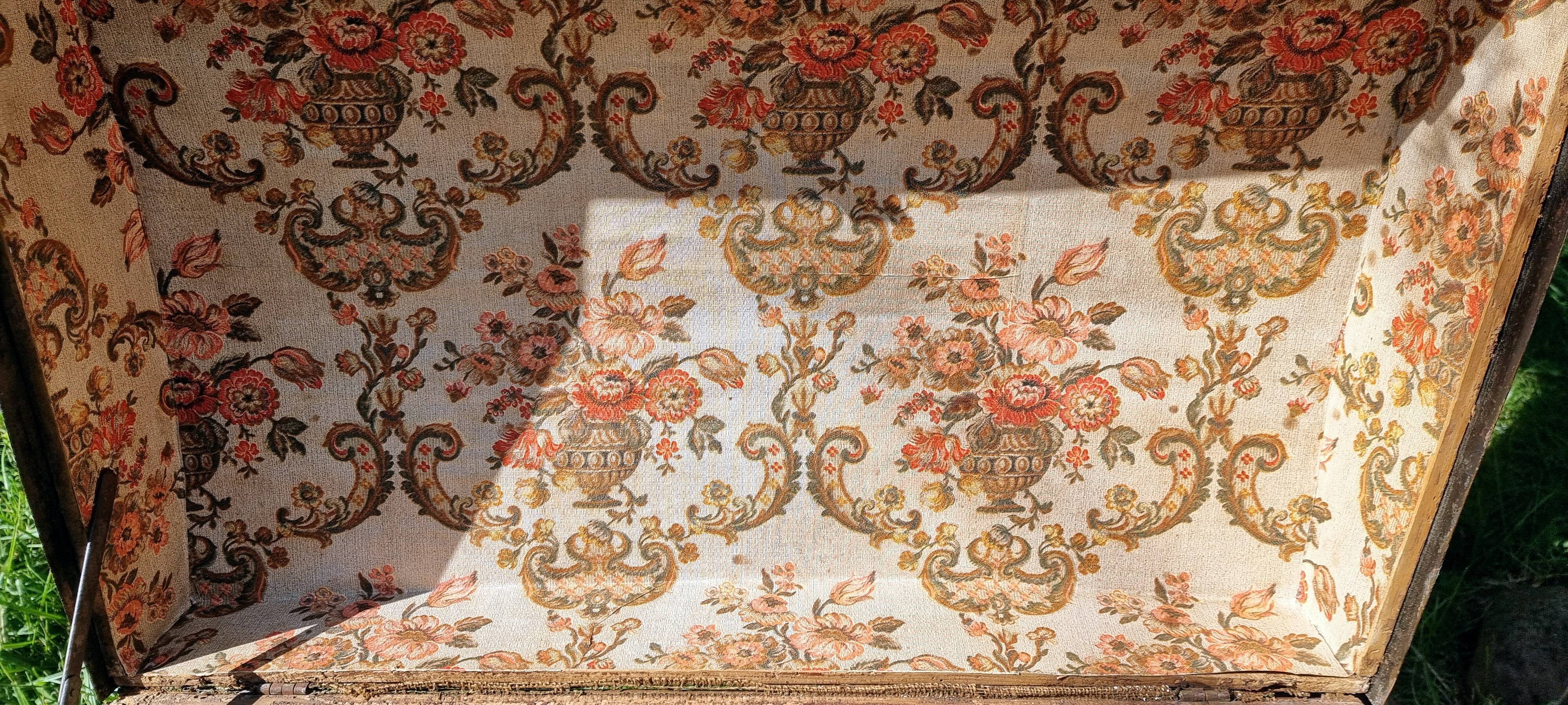 Wooden trunk vintage patchwork decor