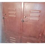 Furniture with metal lockers.