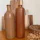 Lot de deux bouteilles en grès émaillé M.K.M vintage brun ocre