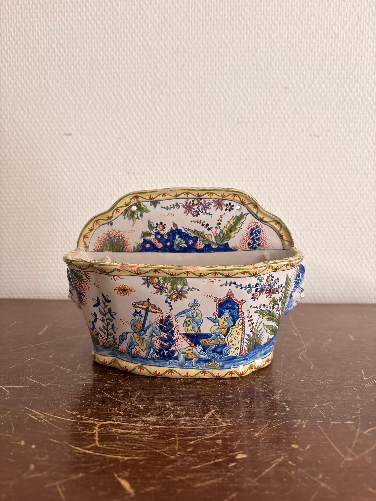 Antique Jardinière Earthenware 19th Century Sèvres Moustiers Macarons Style