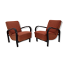Pair of art deco design armchairs  by kropacek and kozelka,1930's.