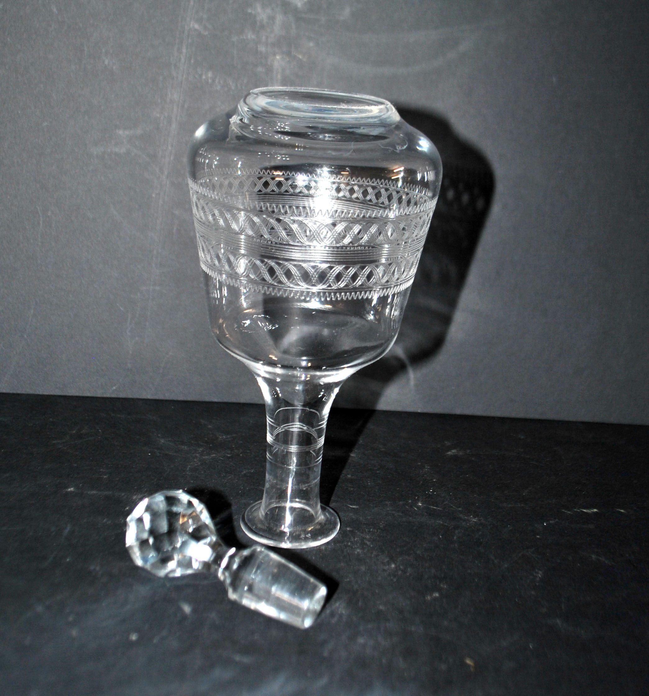 Baccarat carafe orange blossom water in crystal with guilloché decoration 1900