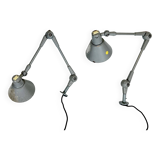 Mid-Century AURE set of two rare wall lamps in metal. Italy 1960s