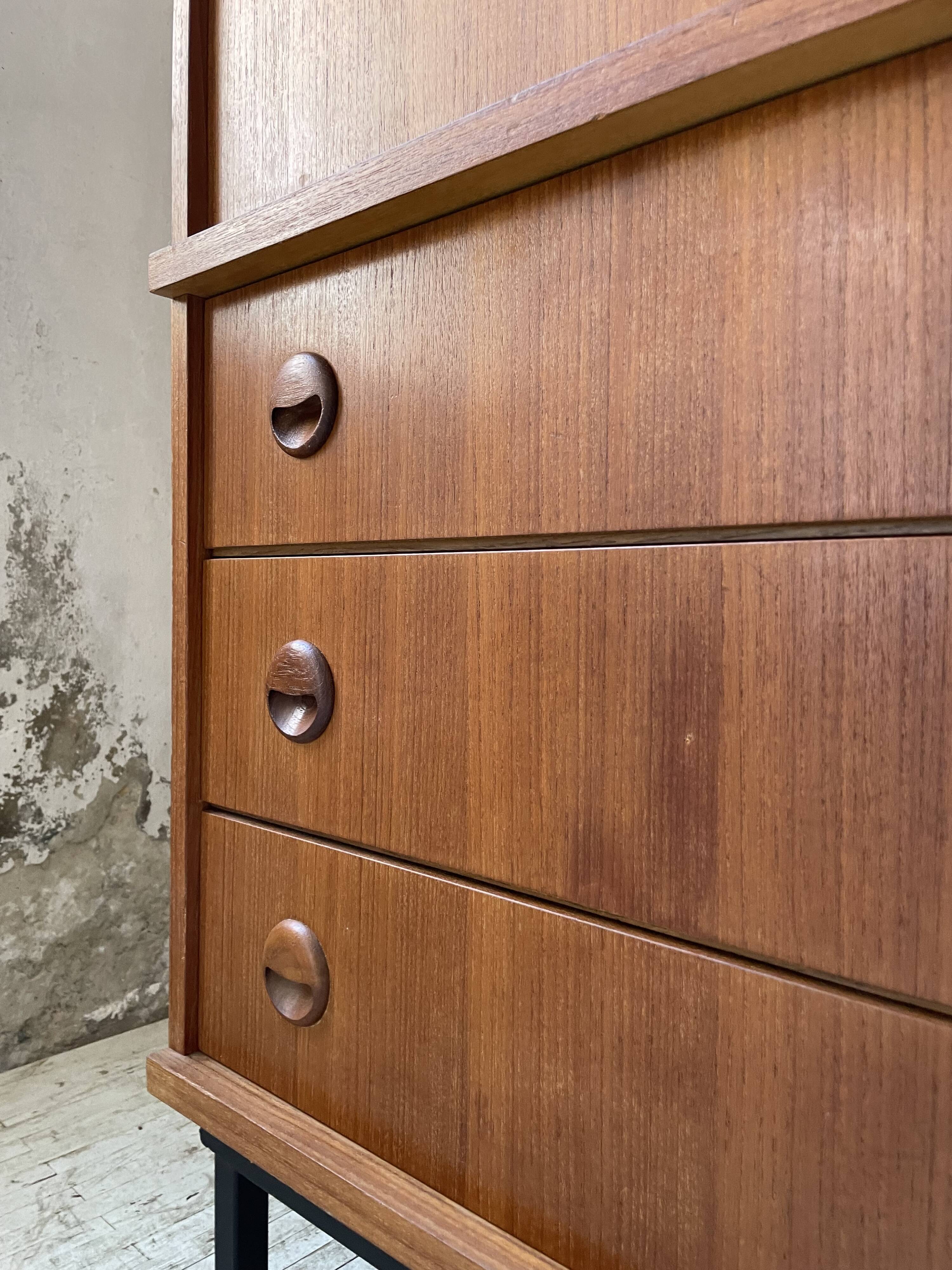 Modernist teak secretary desk, 1950s