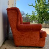 Coral velvet toad sofa