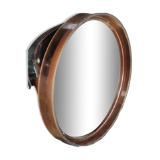 Round smoked gilac mirror vintage 1970