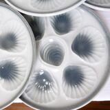 6 vintage oyster plates from Moulin des Loups and Orchies