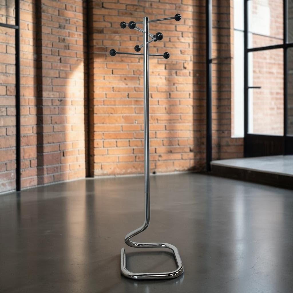 Chrome vintage coat stand / floor coat rack