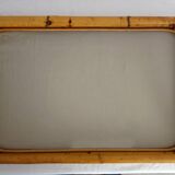 Vintage bamboo tray with smoked glass from the 70s