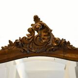 Mirror of fireplace rockery in wood pediment carved old vintage walnut 125 x 86 cm