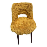 Ancien fauteuil moumoute moutarde