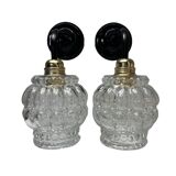Paire d’appliques murales en verre vintage