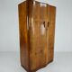 Superb English Art Deco wardrobe in burr walnut – 1930s