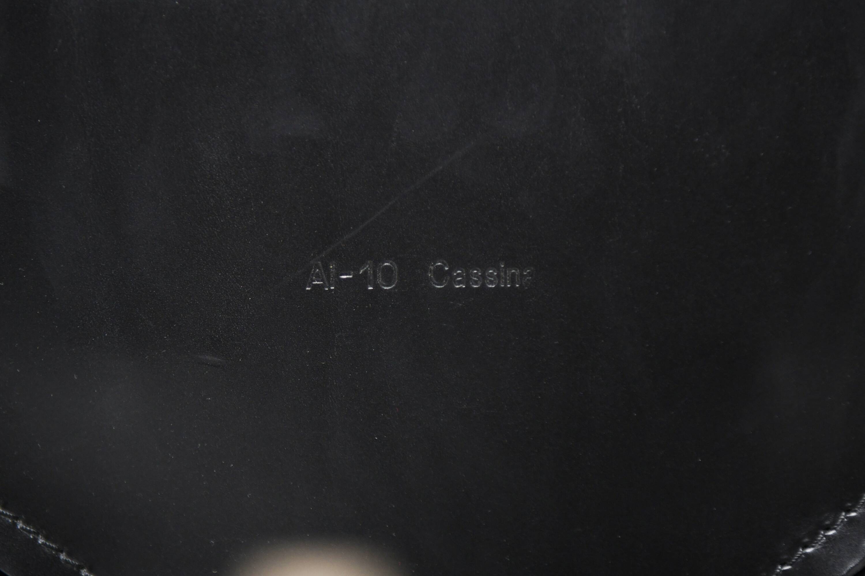 Black leather Cab 423 by Mario Bellini for Cassina