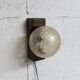 1960s ball wall light in dark wood and amber glass
