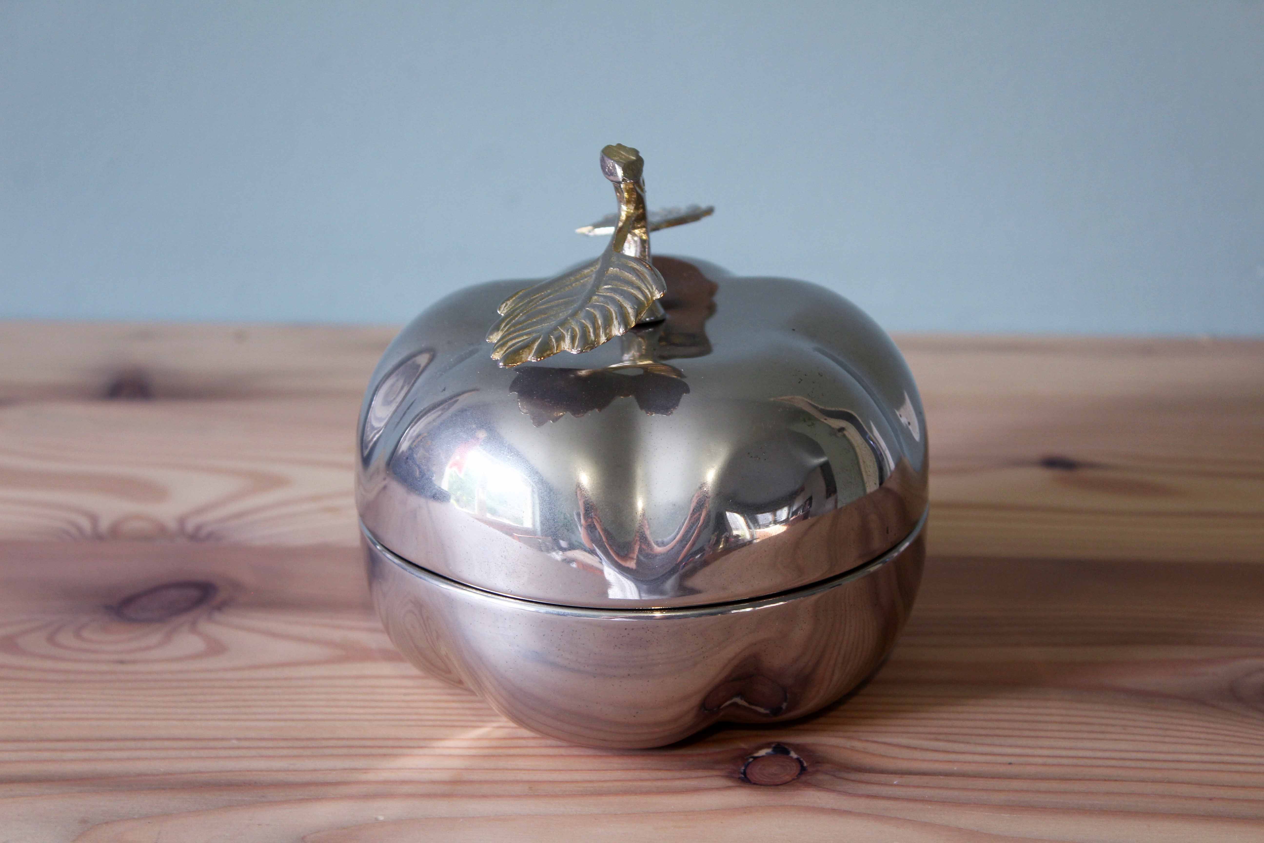 Vintage silver-plated and brass bonbonnière