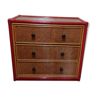Rattan chest of drawers 3 drawers