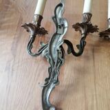 Paire d'applique en bronze de style louis xv rocaille
