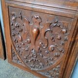 2 carved walnut woodwork panels early 20th century