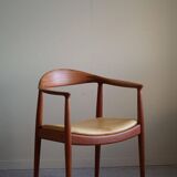 Hans J. Wegner, Teak and leather armchair, model "The Chair" JH501, 1950s