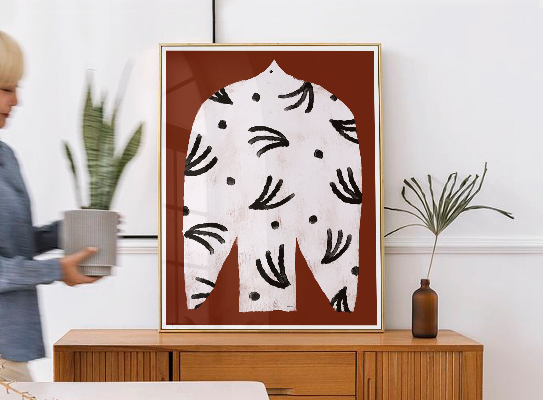 Wall poster with white bird 30cmx40cm