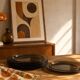 6 flat plates Arcoroc in smoked glass Smoke Brown